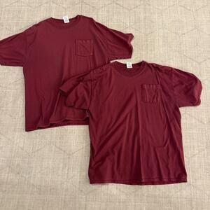 Burgundy Pocket T-Shirts XL